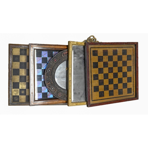 808 - A Louis XVI style rectangular looking-glass, c. 1920, bevelled mirror plate, 52cm h, another mi... 