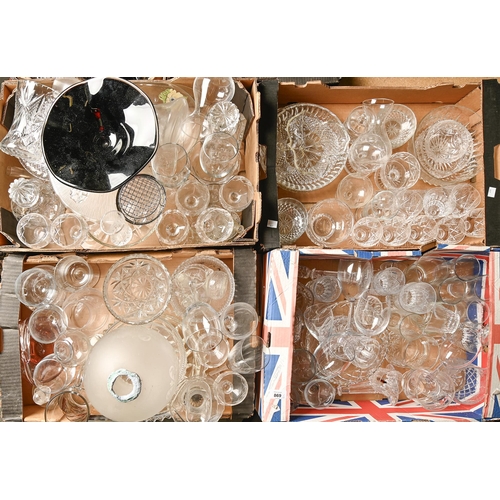 869 - Miscellaneous glassware, including cut-glass drinking glasses, sundae dishes, vases, etc... 