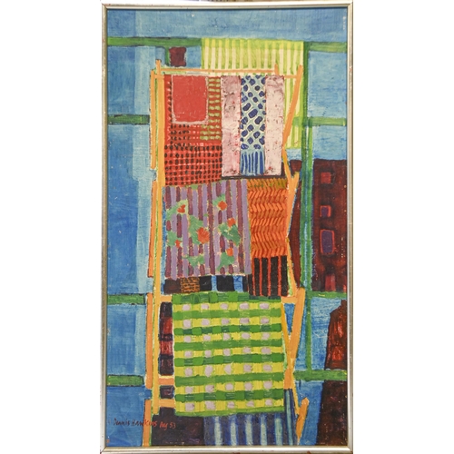 880 - Dennis Hawkins (1925-2001) - Abstract Study, Clotheshorse at Night, signed and dated Aug. 53, furthe... 