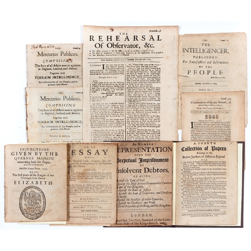 91 - English newspapers and tracts, 17th & 18th c, including A Fourth Collection of Papers Relating t... 