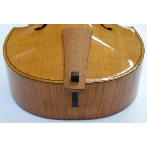 877 - A German viola da gamba, Eugen Sprenger, Frankfurt, dated 1961, length of back 42cm, hard case... 