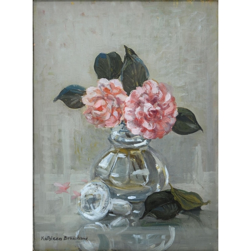 1097 - Kathleen Marion Bradshaw, nee Slatter, afterwards Bailey (1904-1997) - Roses in a Glass Vase, signed... 