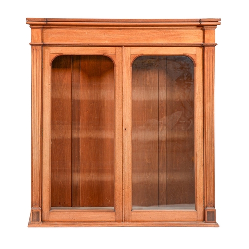 1178 - A Victorian mahogany bookcase, the pair of glazed doors flanked by fluted pilasters, 139cm h; 31 x 1... 