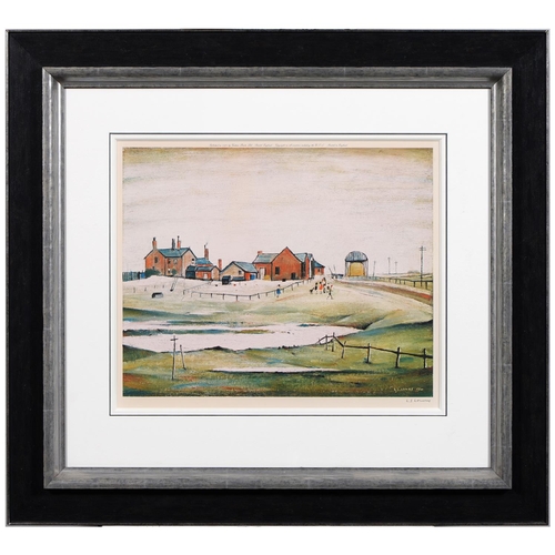 1048 - Laurence Stephen Lowry RA (1887-1976) - Landscape with Farm Buildings, reproduction printed in colou... 