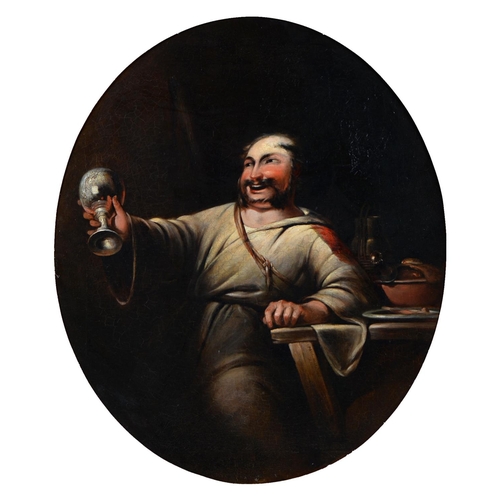 1071 - Paul Wilkinson (Fl. mid 19th c) - Friar Tuck, signed and dated 1844, oil on canvas, oval, 75 x 61cm... 