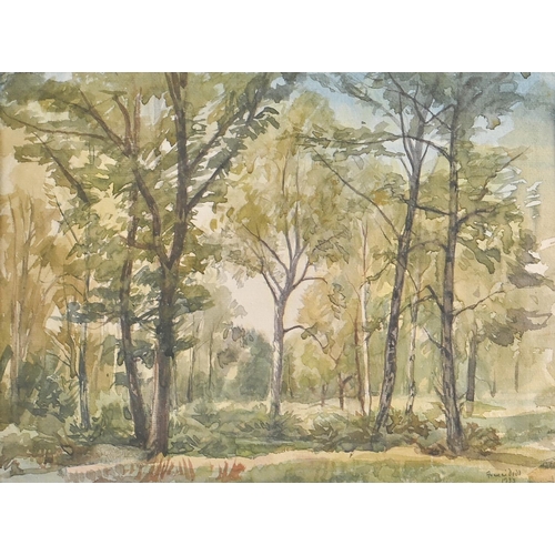 1084 - Francis Dodd RA, RWS (1874-1949) - A Copse, signed and dated 1933, watercolour, 23 x 31cm... 