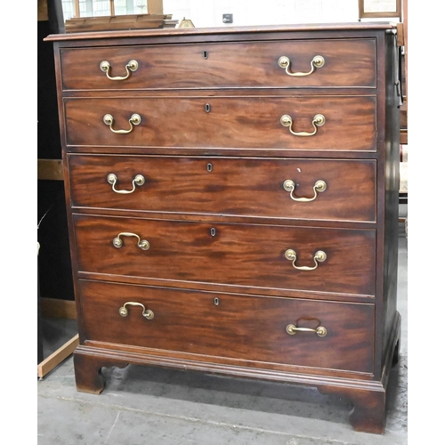 1208 - A George III mahogany chest of drawers, on bracket feet 127cm h; 59 x 112cm