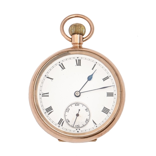 136 - An English 9ct gold keyless lever watch,  in plain case, the back engraved Presented to Mr W L Evans... 