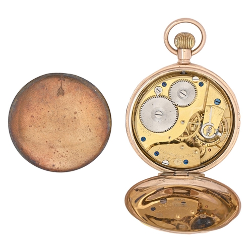 136 - An English 9ct gold keyless lever watch,  in plain case, the back engraved Presented to Mr W L Evans... 