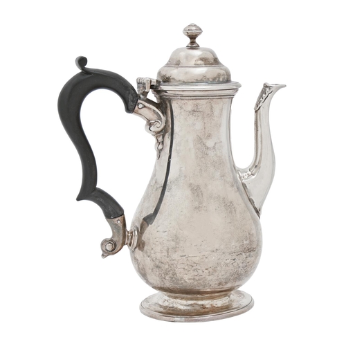 389 - A silver baluster coffee pot, 19.5cm h, marks officially cancelled and re-marked LAO, 2023, 13ozs 17... 