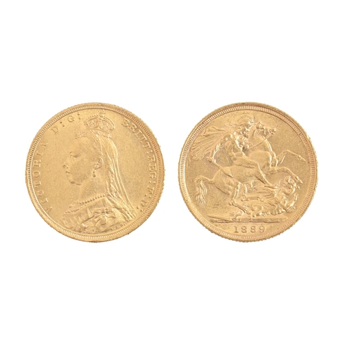 40 - Gold coin. Sovereign 1889S