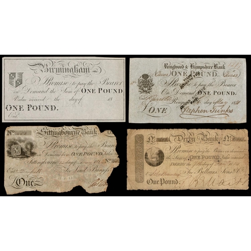 454 - Provincial Banknotes, Pound Notes, Birmingham Workhouse - a later pull on Watermarked Paper EF+; Sit... 