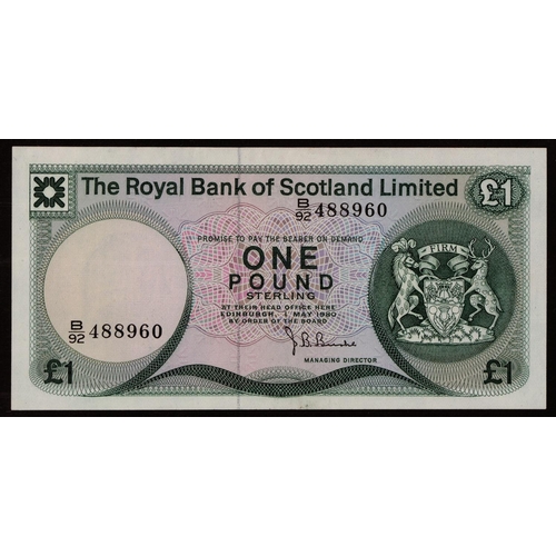 462 - Scotland, Pound Notes, Royal Bank of Scotland, 1917 vg; large group from 1946 onwards, good selectio... 