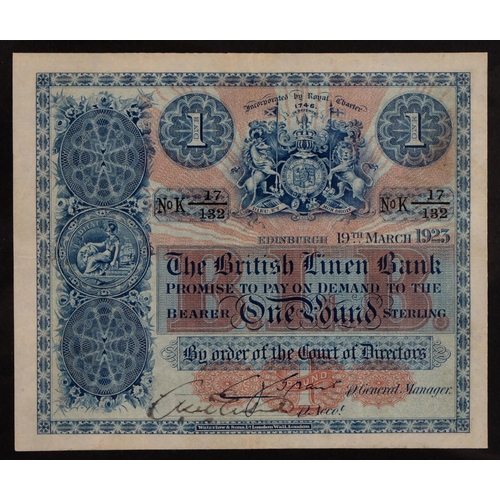 465 - Scotland, Pound Notes, British Linen Company, 17th October 1885 top half proof of a Pound Note VF - ... 