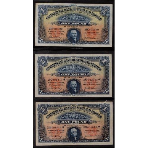 466 - Scotland, Pound Notes, Commercial Bank of Scotland, 1933-57 (8); National Commercial Bank of Scotlan... 