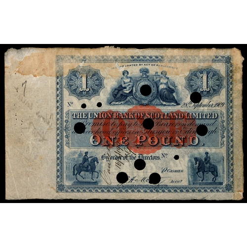 480 - Scotland, Pound Note, Union Bank, 1901, Proof, marked 'Colour Correct' on reverse, eleven official c... 