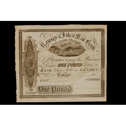 482 - Isle of Man, Pound Notes, Douglas & Isle of Man Bank, 1843, small hole through 'D' of 'DOUGLAS',... 