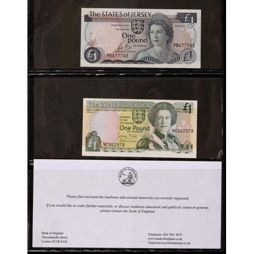 487 - Jersey, Pound Notes, States of Jersey, 1960s, prefixes C+6, G+6, J+6; Specimen D000000; later issues... 