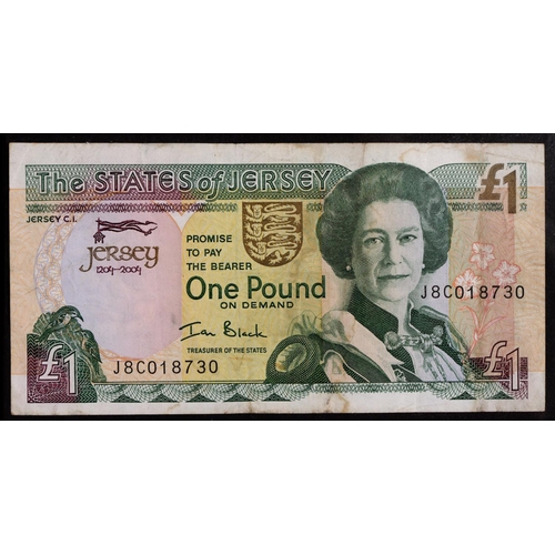 487 - Jersey, Pound Notes, States of Jersey, 1960s, prefixes C+6, G+6, J+6; Specimen D000000; later issues... 