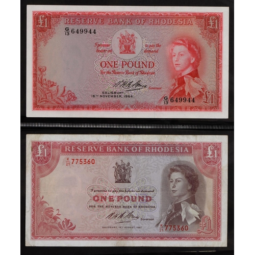 489 - Southern Rhodesia, Pound Notes, George VI 1950 B/136 VF; Elizabeth II, 1952 B/184 Fine; Bank of Rhod... 