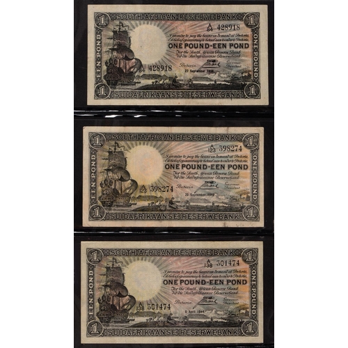 491 - South Africa, Pound Notes, South African Reserve Bank, George VI, 1938 A/84, 1942 A/123, 1944 A/138,... 