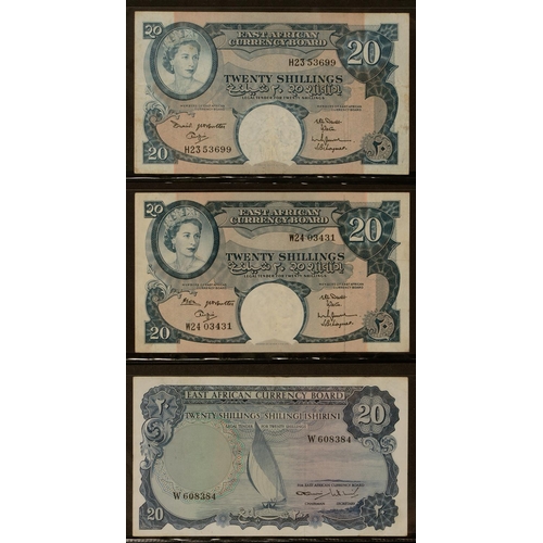 494 - East Africa, Pound Notes, East African Currency Board, Elizabeth II, 1958-60, H23+5, W24+5, both Fin... 