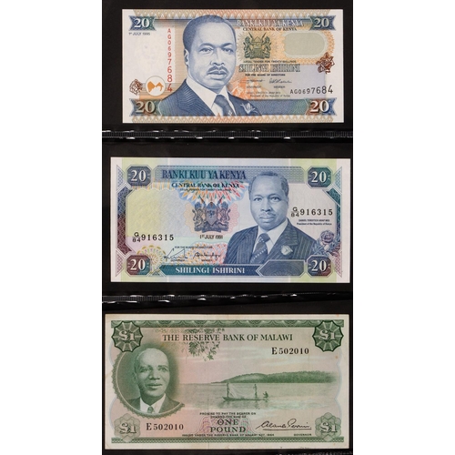 502 - Africa, Pound Notes, Uganda, A/1 000050, others (10), all uncirculated; Kenya 1970/90s (14); Tanzani... 