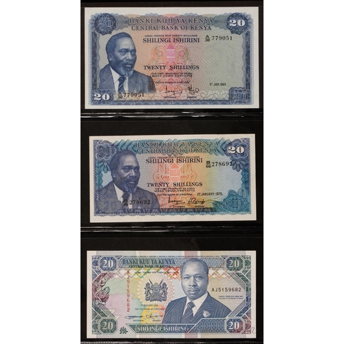 502 - Africa, Pound Notes, Uganda, A/1 000050, others (10), all uncirculated; Kenya 1970/90s (14); Tanzani... 