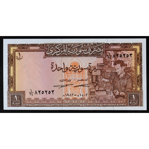 503 - Pound Notes, Sudan (22); Syria (9); South Arabian Currency Authority £1 (One Dinar) 2 consecut... 