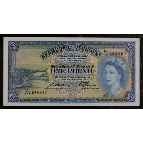 505 - Pound Notes, Bahamas, Elizabeth II, Sweeting/Burnside A/3+6 VF-EF; Bermuda, Elizabeth II, 1952, G/1+... 