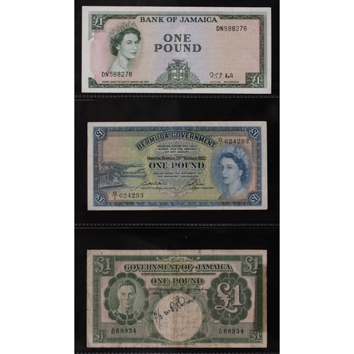 505 - Pound Notes, Bahamas, Elizabeth II, Sweeting/Burnside A/3+6 VF-EF; Bermuda, Elizabeth II, 1952, G/1+... 