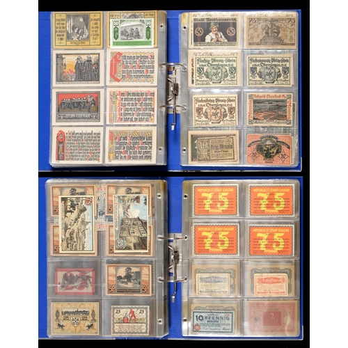 509 - Germany Notgeld, an extensive collection in two albums, apparently all different and mostly uncircul... 