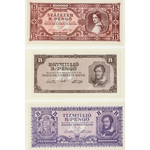 511 - Hungary, Banknote Collection, American Hungarian fund unissued notes, 1852 1 Forint, 2 Forint, 5 For... 