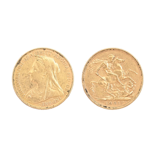 57 - Gold coin. Sovereign 1901M