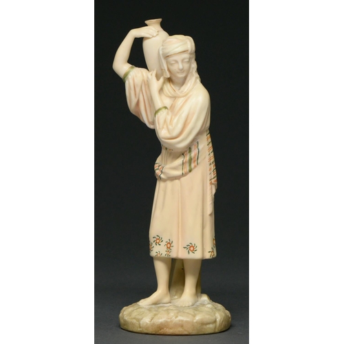 655 - A Royal Worcester figure of an Eastern water carrier, 1887, designed by James Hadley, 21cm h, impres... 