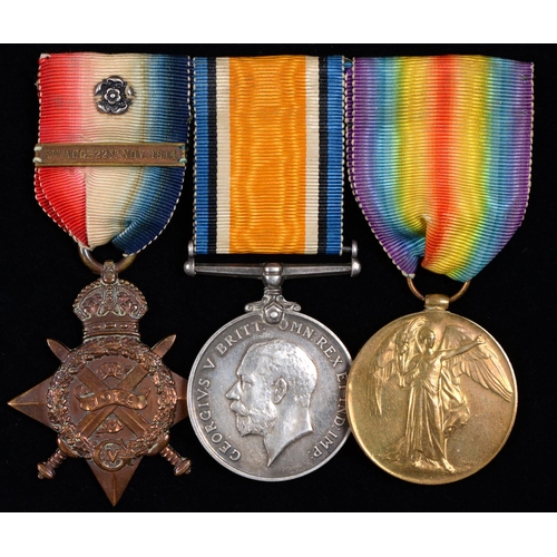 745 - WWI, group of three, 1914 Star, clasp and silver rosette, British War Medal and Victory Medal 40340 ... 