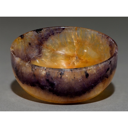 771 - A Blue John bowl, Derbyshire, mid 20th c, 10.8cm diam  Provenance: Harold Harrison, Castle... 