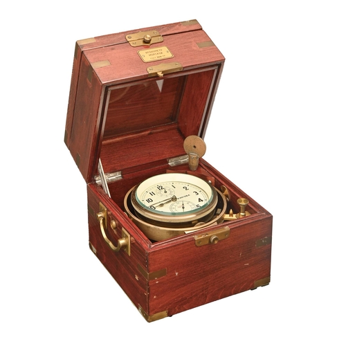 811 - A Soviet two day marine chronometer,  the 10.5cm painted dial signed in Cyrillic and No 49... 