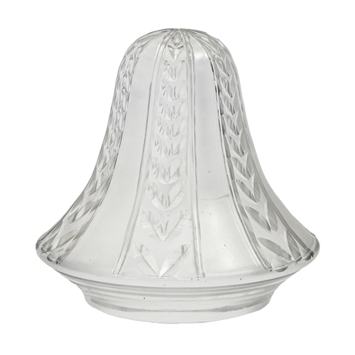 841 - An early electric cut and frosted glass lampshade, c1920, 23cm h