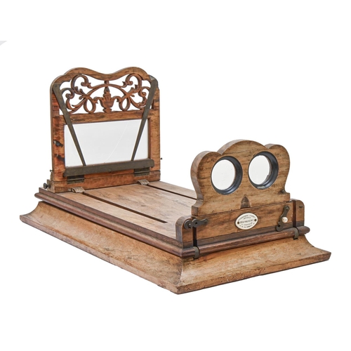 846 - A Victorian walnut Graphoscope, Stereoscopic Company Improved Graphoscope 54 Cheapside 100 & 110... 