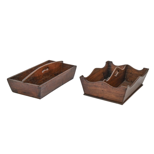 847 - Two Victorian cutlery trays, of ash and elm, 39cm and 44cm l... 