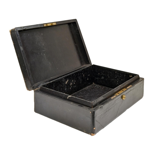 851 - Parliament. A Victorian ministerial black leather dispatch box, Wickwar & Co 6 Poland Square Man... 