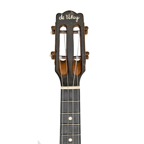 879 - A De Vekey ukulele, ivory inlaid  Please note Mellors & Kirk have applied for an exemption licen... 