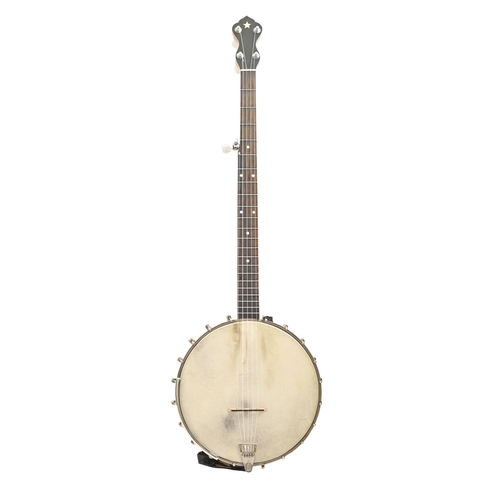 886 - An American banjo, cased