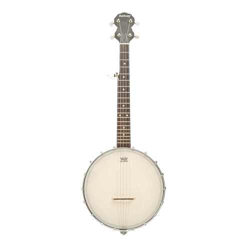 888 - An Ashbury / Remo banjo, cased