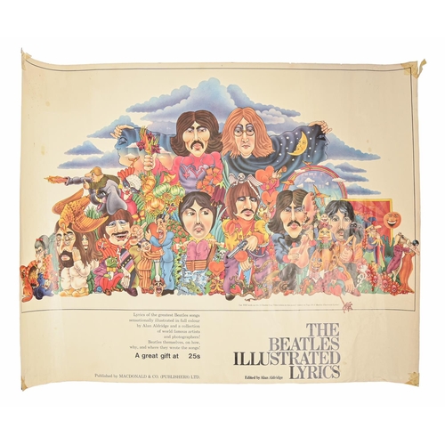 925 - Music. The Beatles Illustrated Lyrics promotional poster, Published by MacDonald & Co (Publisher... 