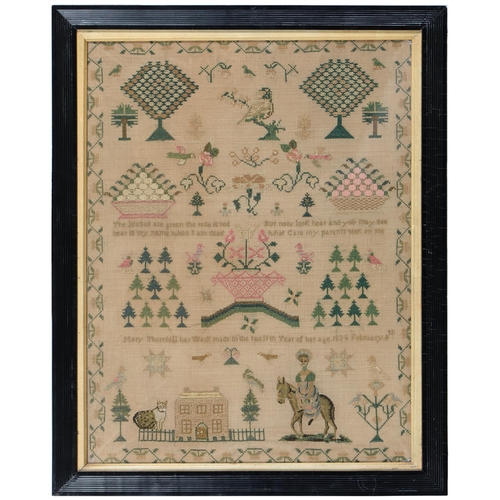 930 - A William IV linen sampler, Mary Thornhill her work made in the twelfth year of her age 1834 Februar... 