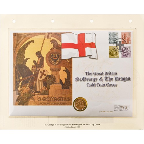 527 - Gold Coin. Sovereign 2001, Bu, encapsulated in a commemorative cover