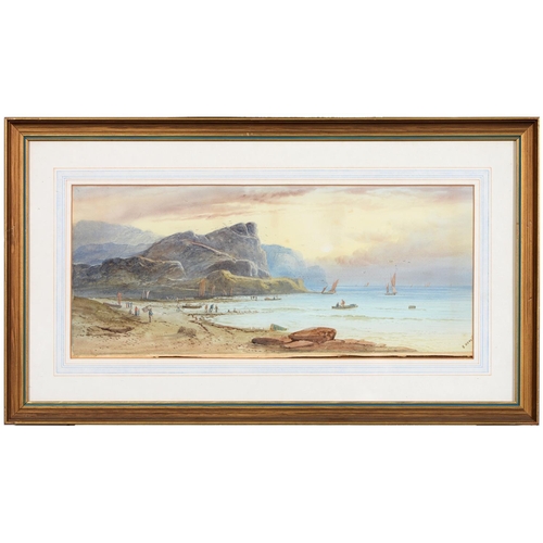 1119 - E Nevil (Fl. c1890) - Lake Scenes, a set of three, all signed, watercolour, 23 x 53cm and J Ford, 18... 