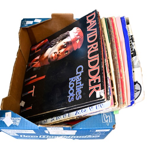 1405 - Vintage vinyl records. A used DJ collection, reggae and dancehall, including some DJ promo copies, o... 